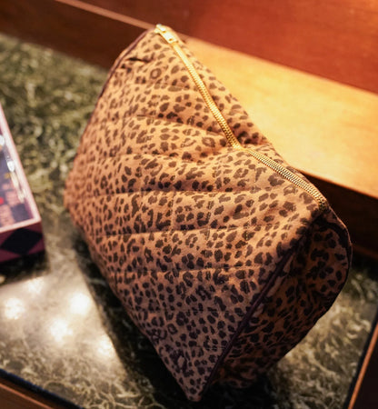 Anna + Nina Anna + Nina – Leopard Quilted Wash Bag toilettas