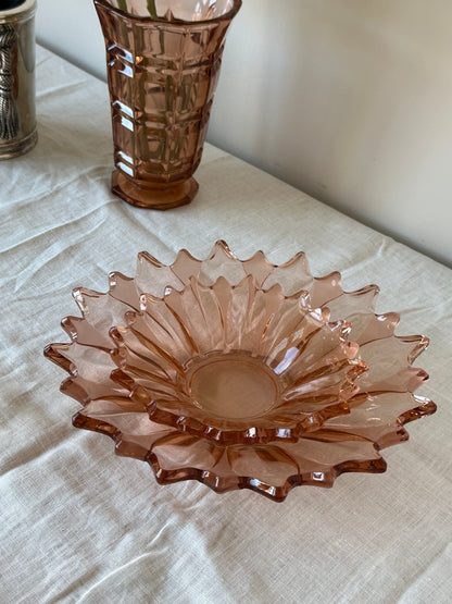 Vintage schalen set Rosaline glas - Ruby Conceptstore 