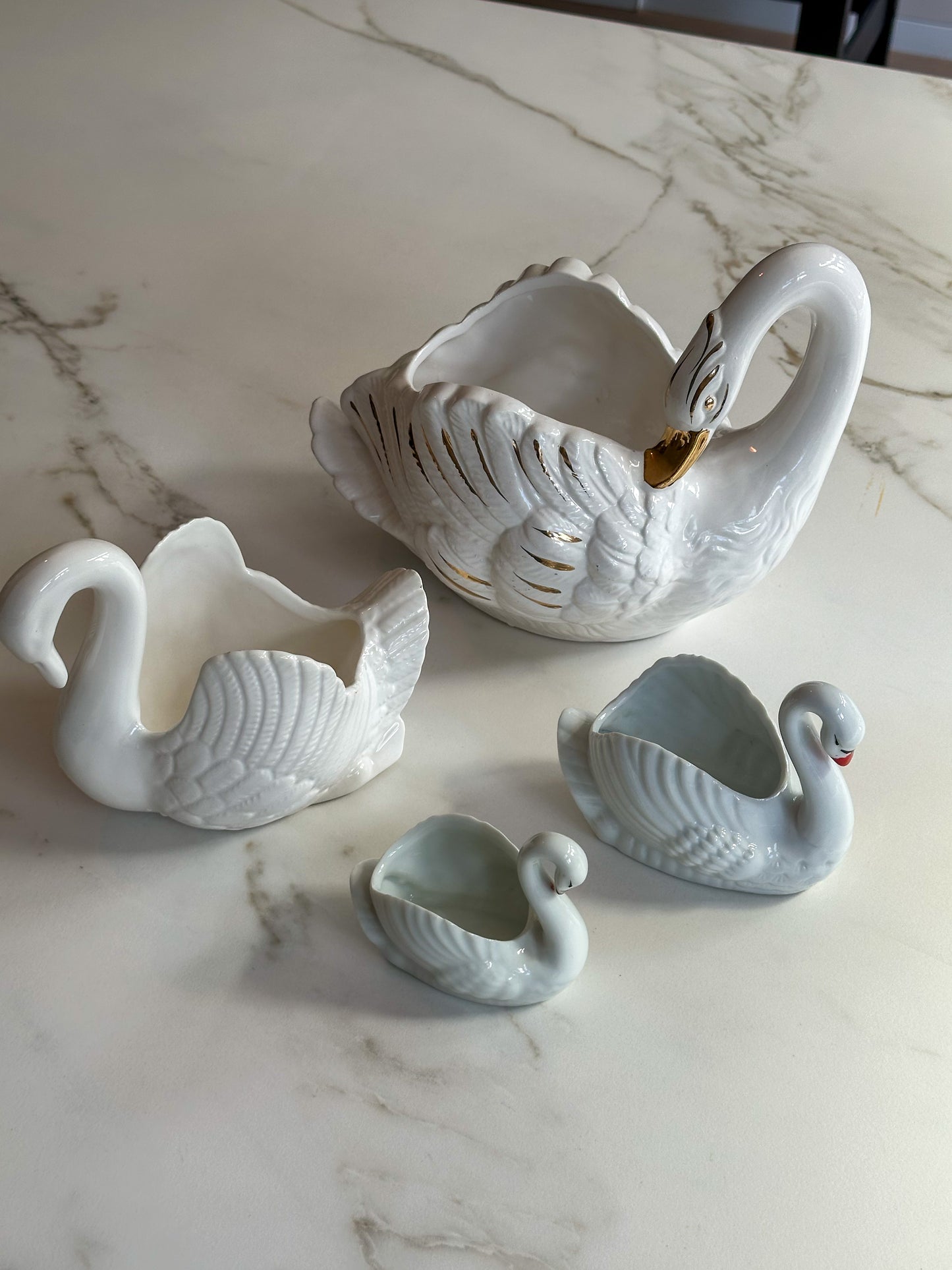 Vintage Witte Zwaan Porseleinen Schaaltje – Swan Bowl - Ruby Conceptstore 