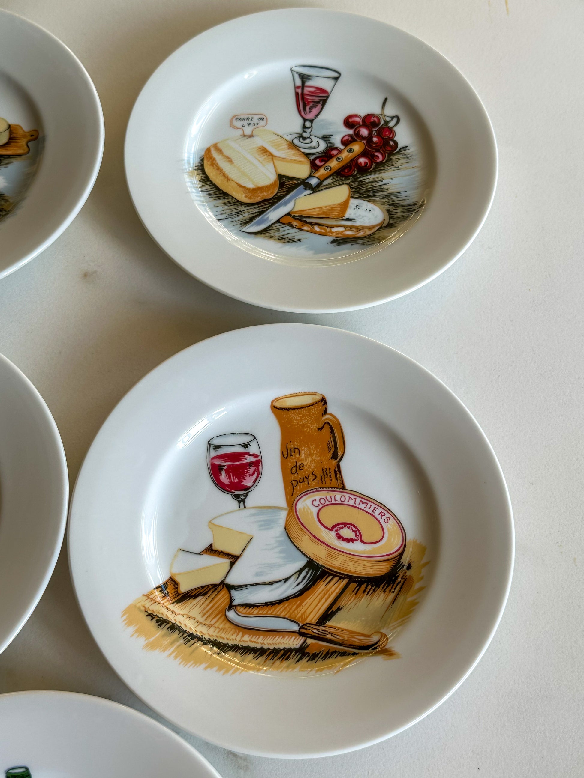 Vintage Franse Kaasbordjes Set van 5 | Fromage Borden - Ruby Conceptstore 