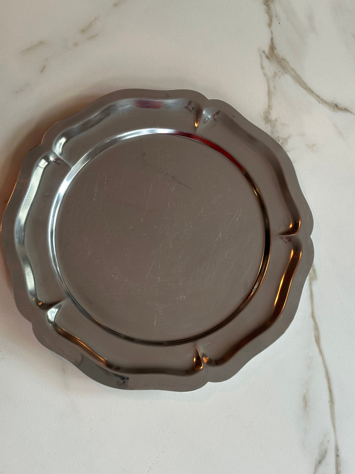 Vintage RVS Serveerschaal Rond – 29 cm