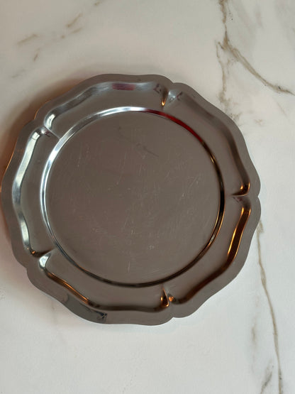 Vintage RVS Serveerschaal Rond – 29 cm