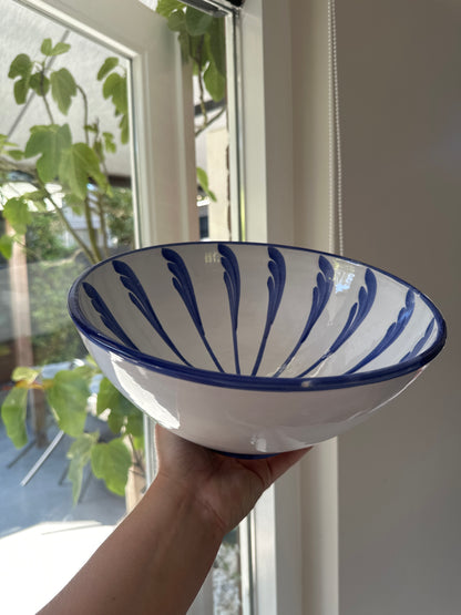Serveerschaal 27 cm Palmetas Blauw | Rubia Cerámica