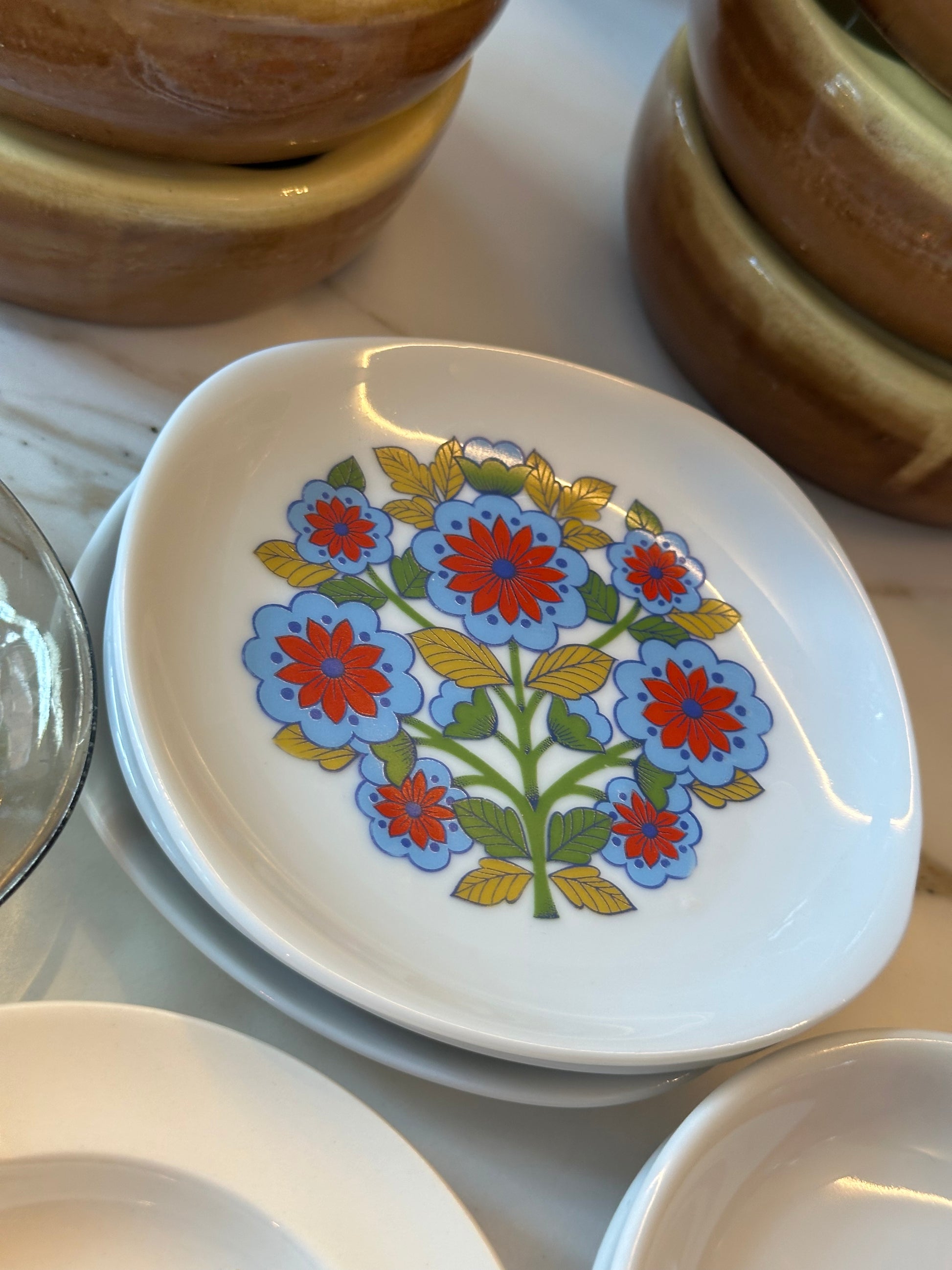 Vintage Bavaria schaaltjes bloemen – retro schaaltjes 11 cm (set van 3) - Ruby Conceptstore 