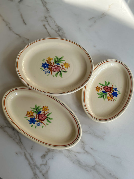 Vintage Franse serveerschalen Saint-Amand stijl - set van 3 - Ruby Conceptstore 