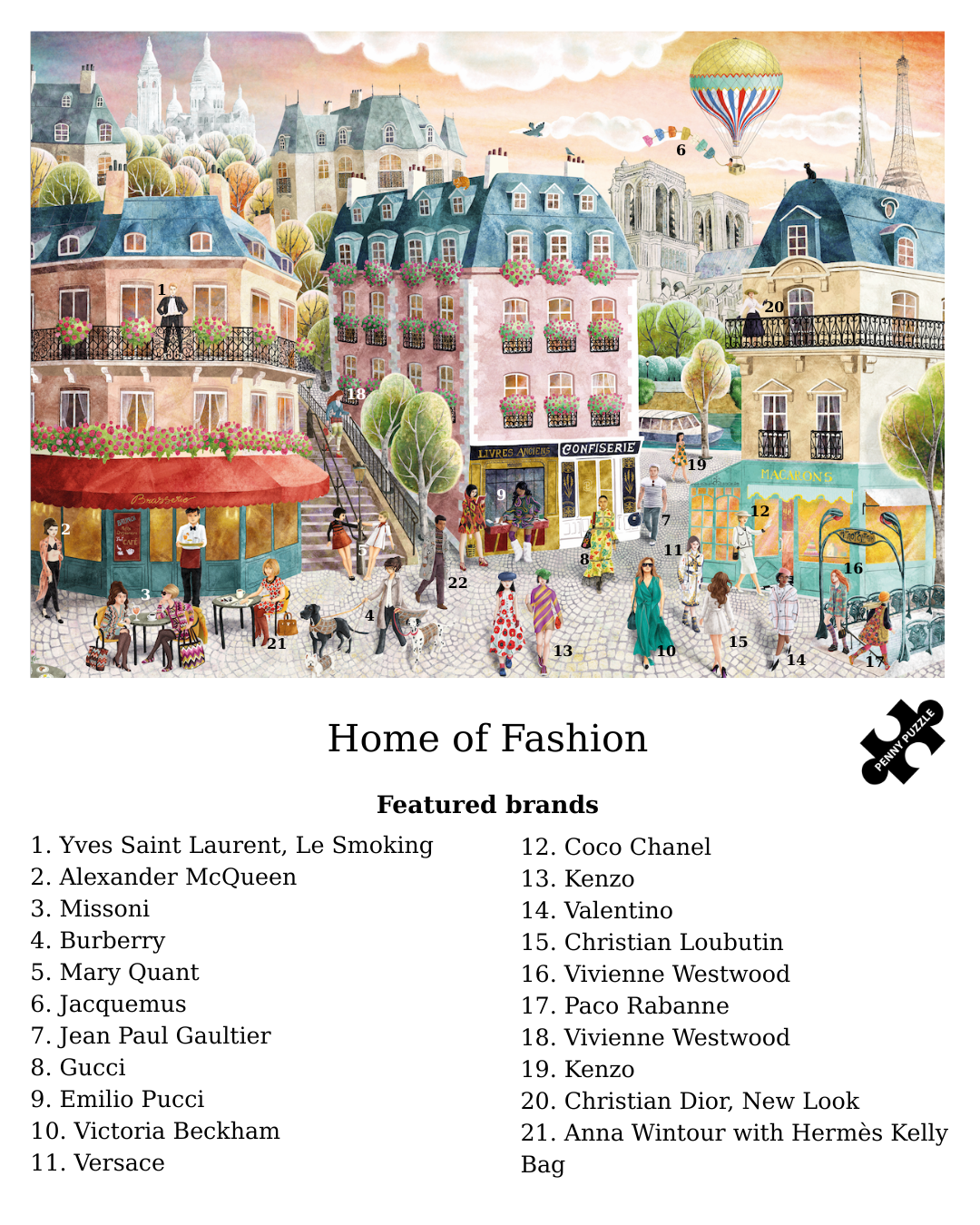 Pre order - Puzzel HOME OF FASHION Parijs 1000 stukjes