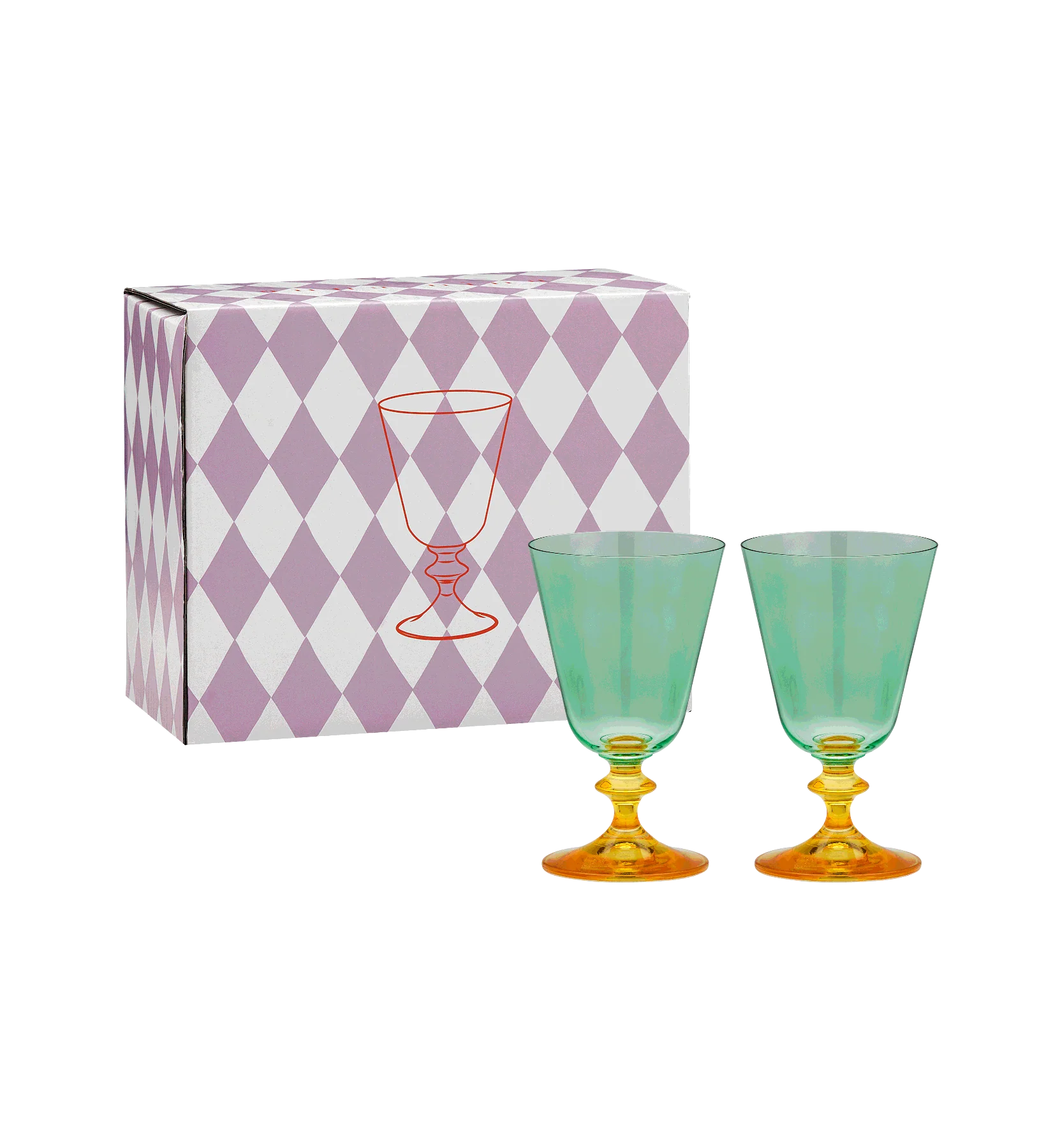 Anna + Nina - Arancia Short Wine Glass Set of 2 - Ruby Conceptstore 