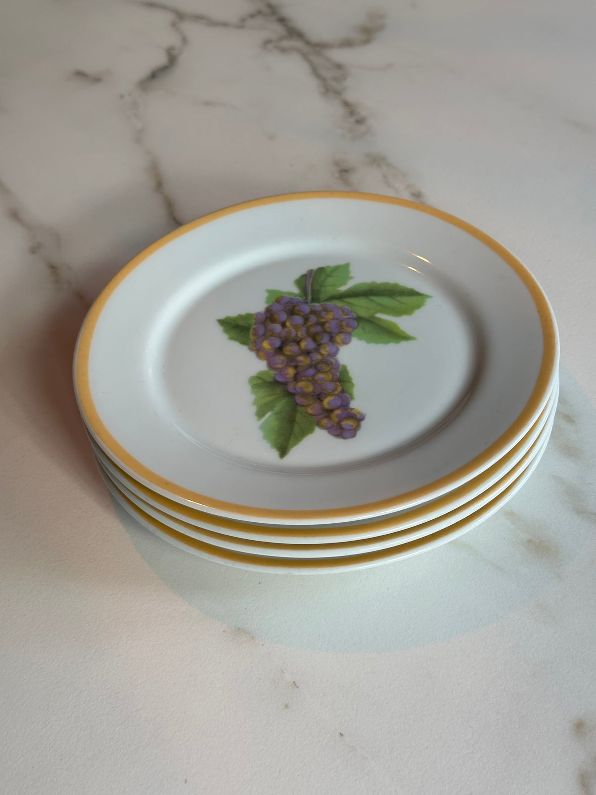 Vintage Kronester Bavaria bordjes met druiven | Set van 4