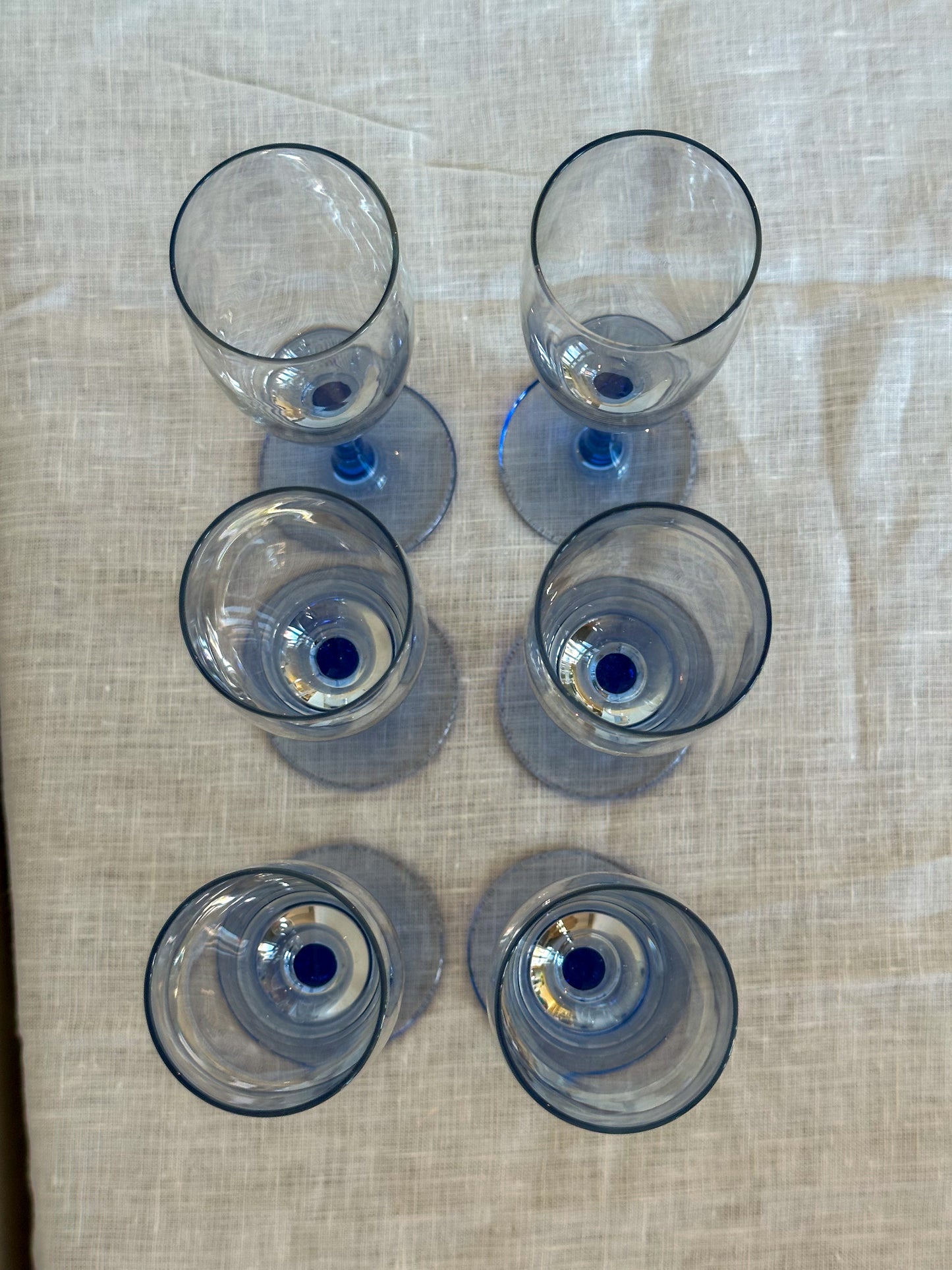 Vintage champagne glazen blauw (set van 6) - Ruby Conceptstore 