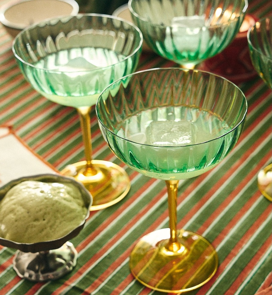 Anna + Nina - Jazzy Arancia Optic Champagne Glass Set of 2 - Ruby Conceptstore 