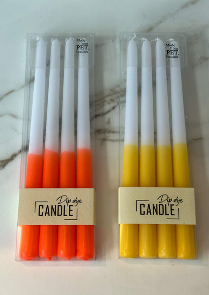 Dip dye kaarsen geel met wit - RUBY Conceptstore 