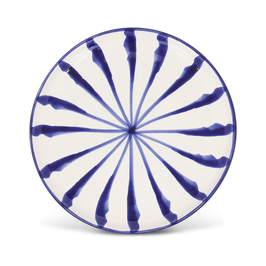 Bord 24 cm Palmetas blauw | Rubia Cerámica