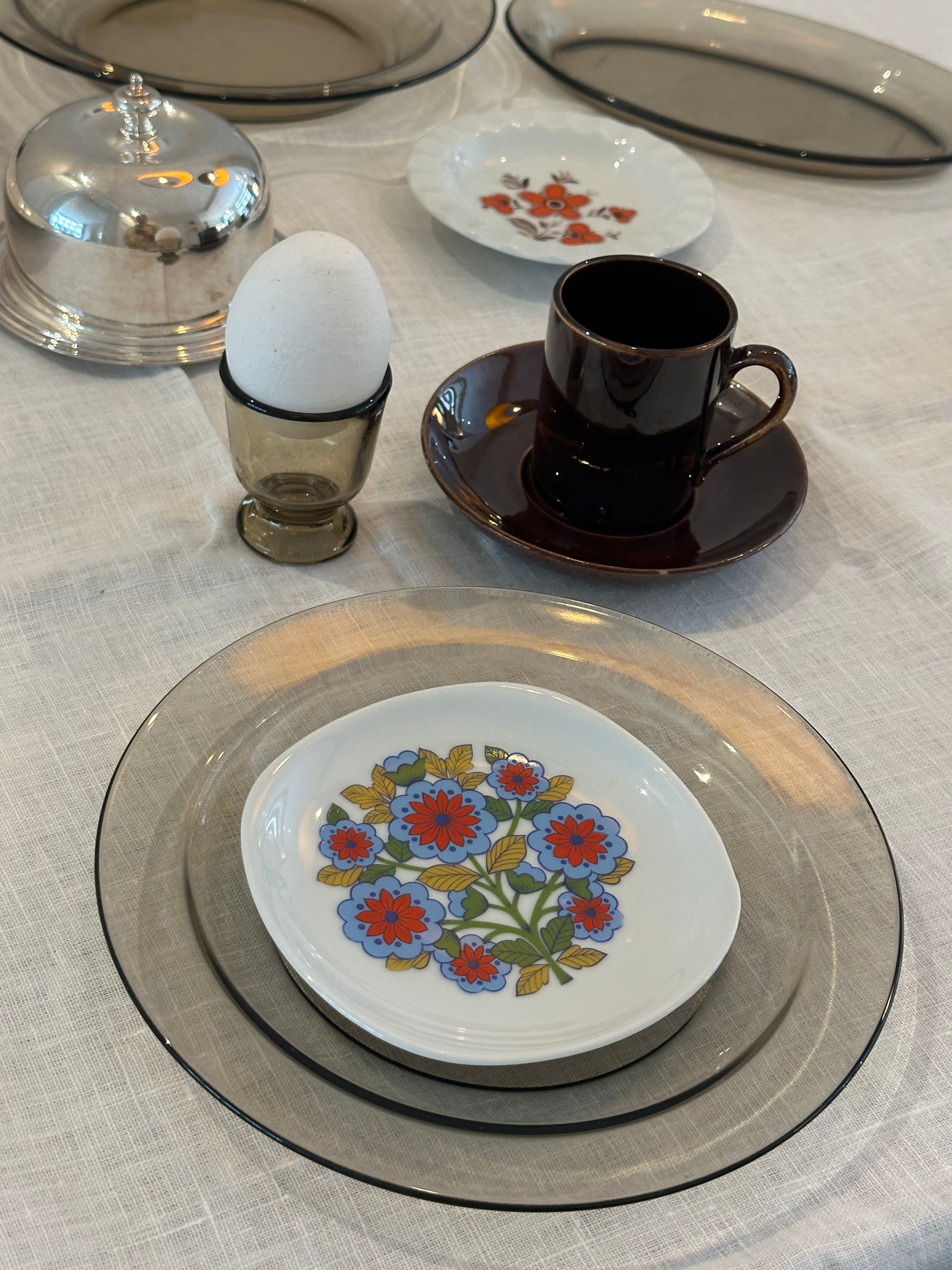 Vintage Bavaria schaaltjes bloemen – retro schaaltjes 11 cm (set van 3) - Ruby Conceptstore 