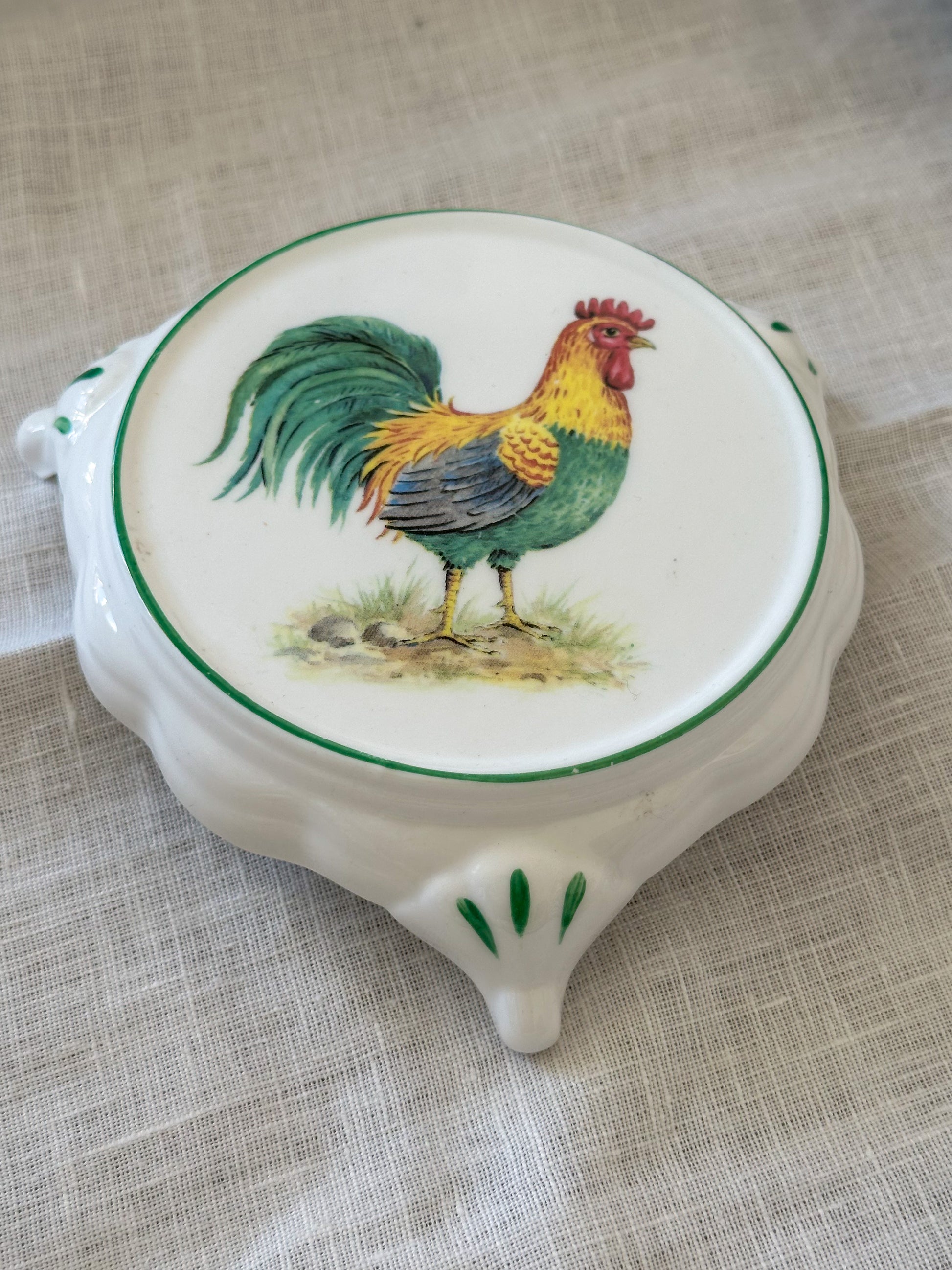 Vintage Engels Porseleinen Schaaltje met Haan – Fine Bone China - Ruby Conceptstore 