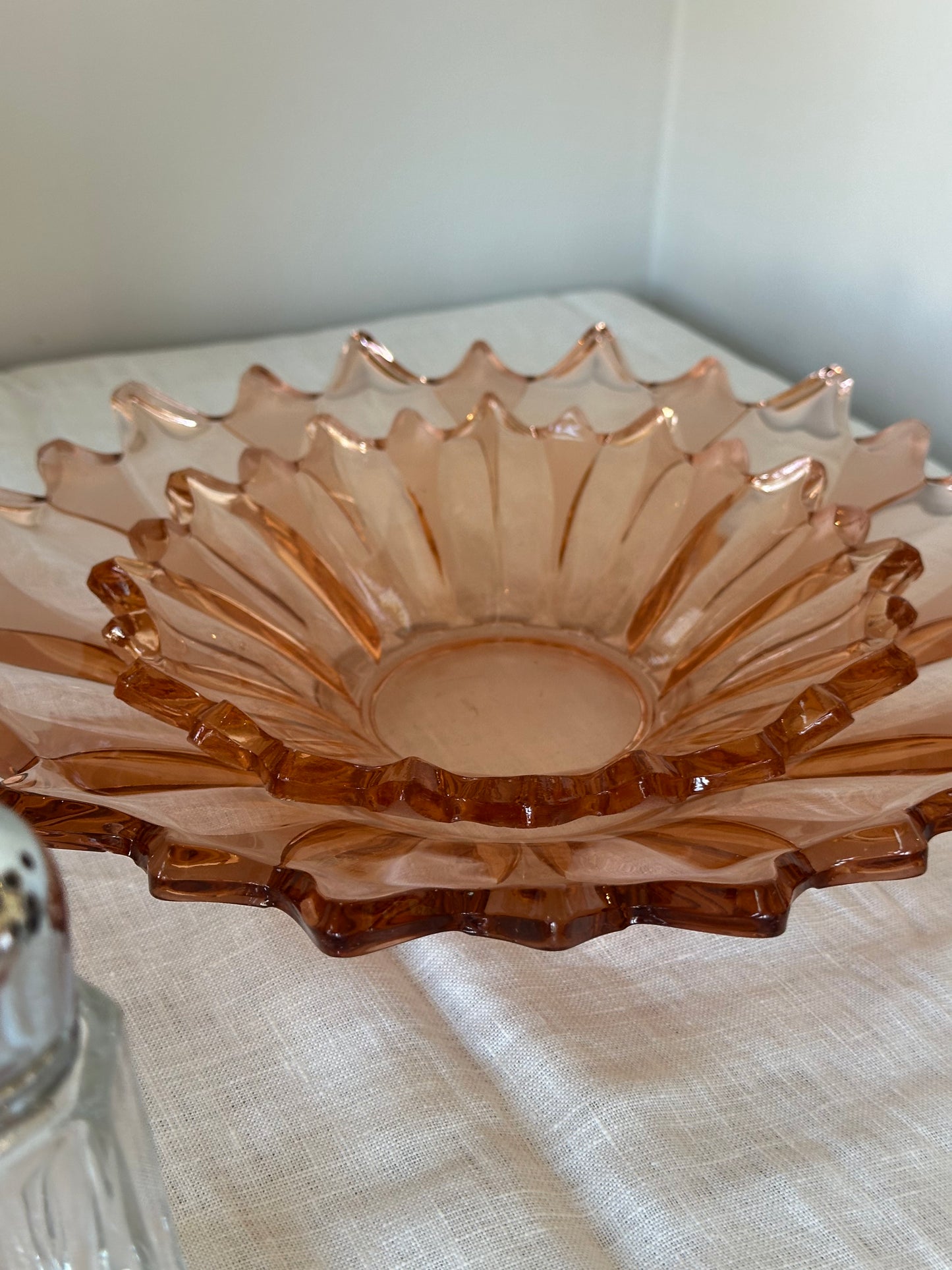Vintage schalen set Rosaline glas - Ruby Conceptstore 