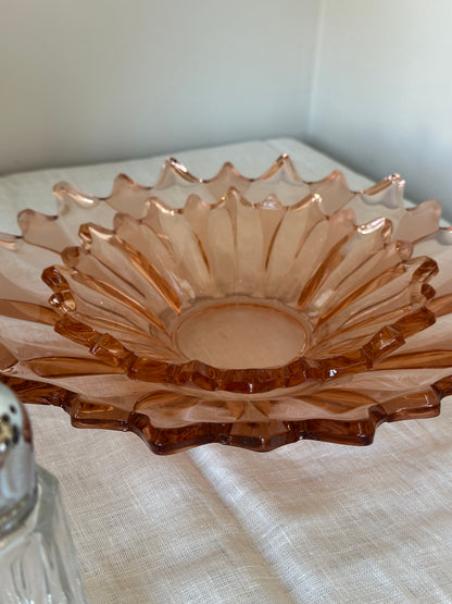 Vintage schalen set Rosaline glas - Ruby Conceptstore 