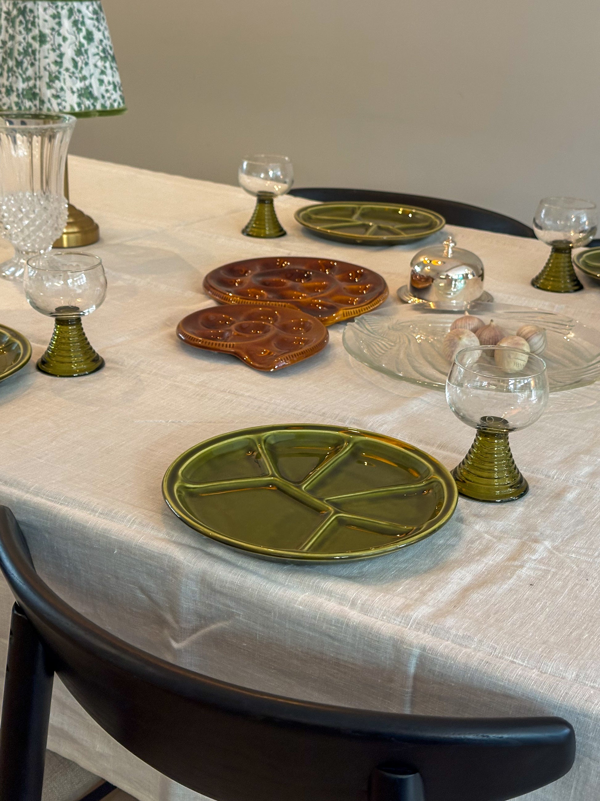 Vintage bistro borden groen set van 6 - Ruby Conceptstore 