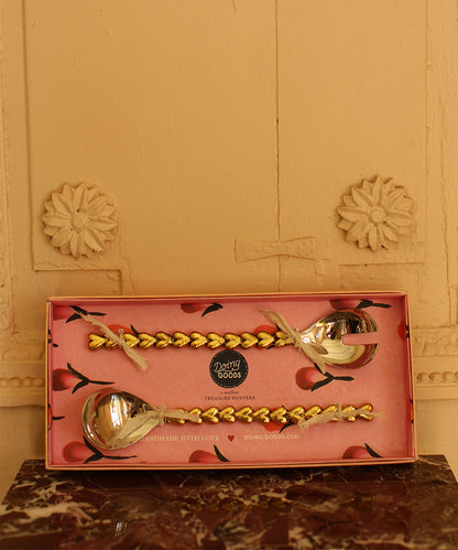 Doing goods - Holly Heart Salad Server Set in Giftbox