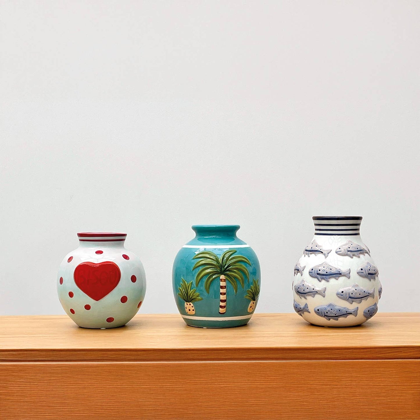 Aardewerk vaas met hart