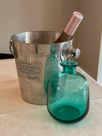 Groene handgemaakte vintage glazen vaas 18 cm - Ruby Conceptstore 