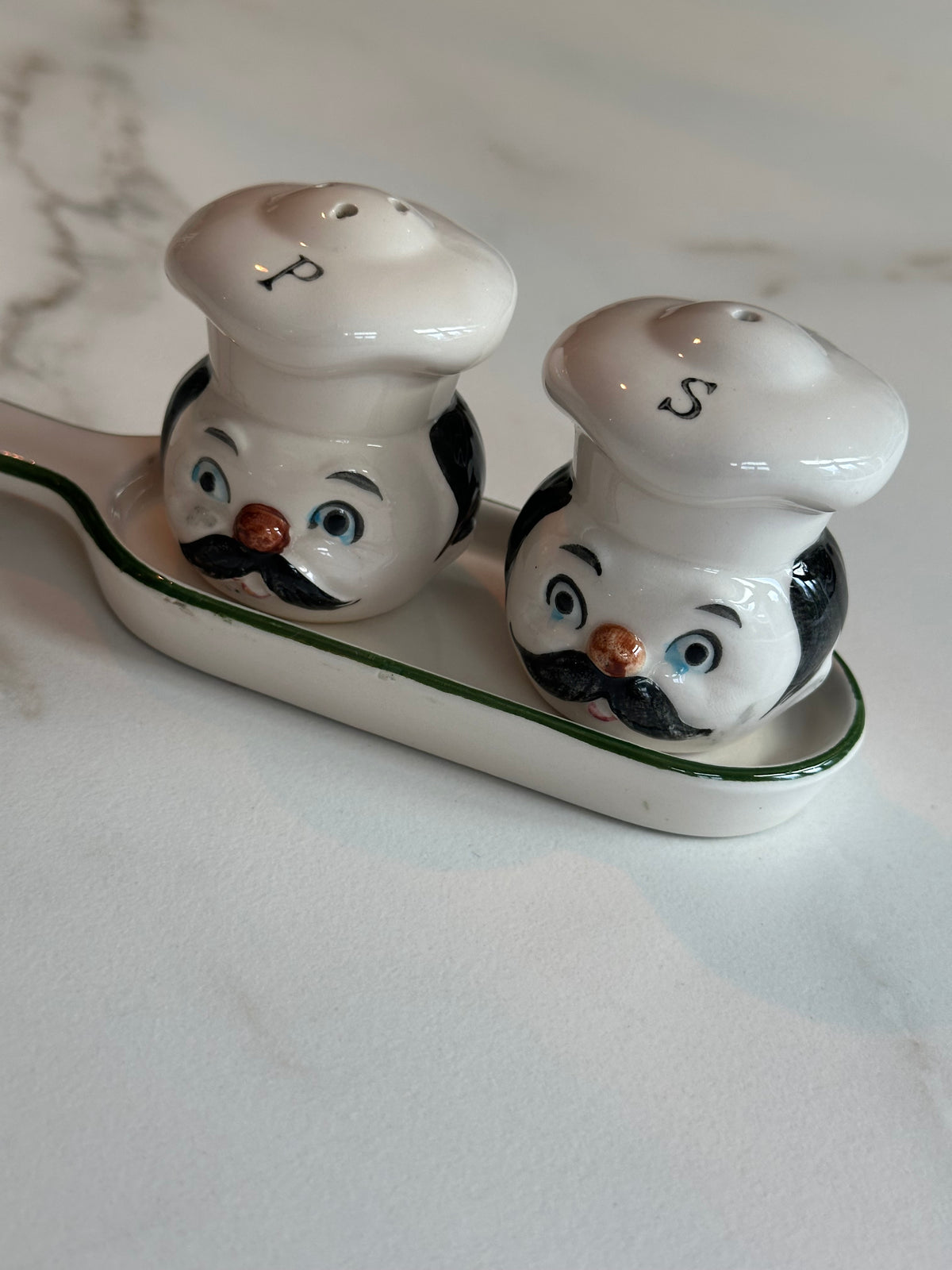 Vintage Peper- en Zoutstel Italiaanse Kokjes met Schaaltje