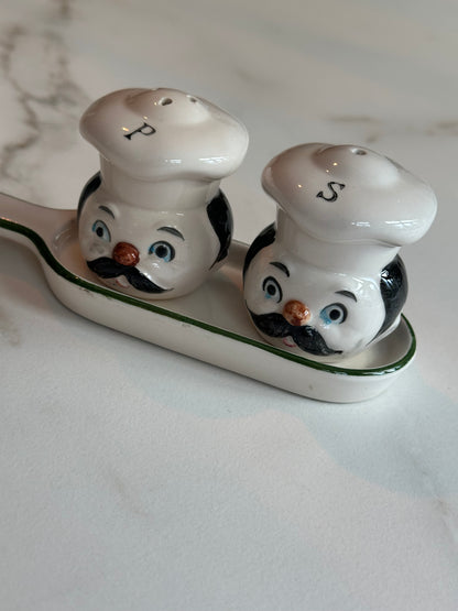 Vintage Peper- en Zoutstel Italiaanse Kokjes met Schaaltje