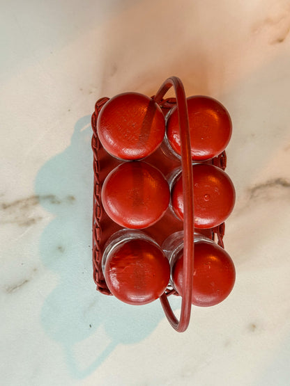Vintage Kruidenpotjes Set in Rood Rekje – Jaren 60/70 - Ruby Conceptstore 