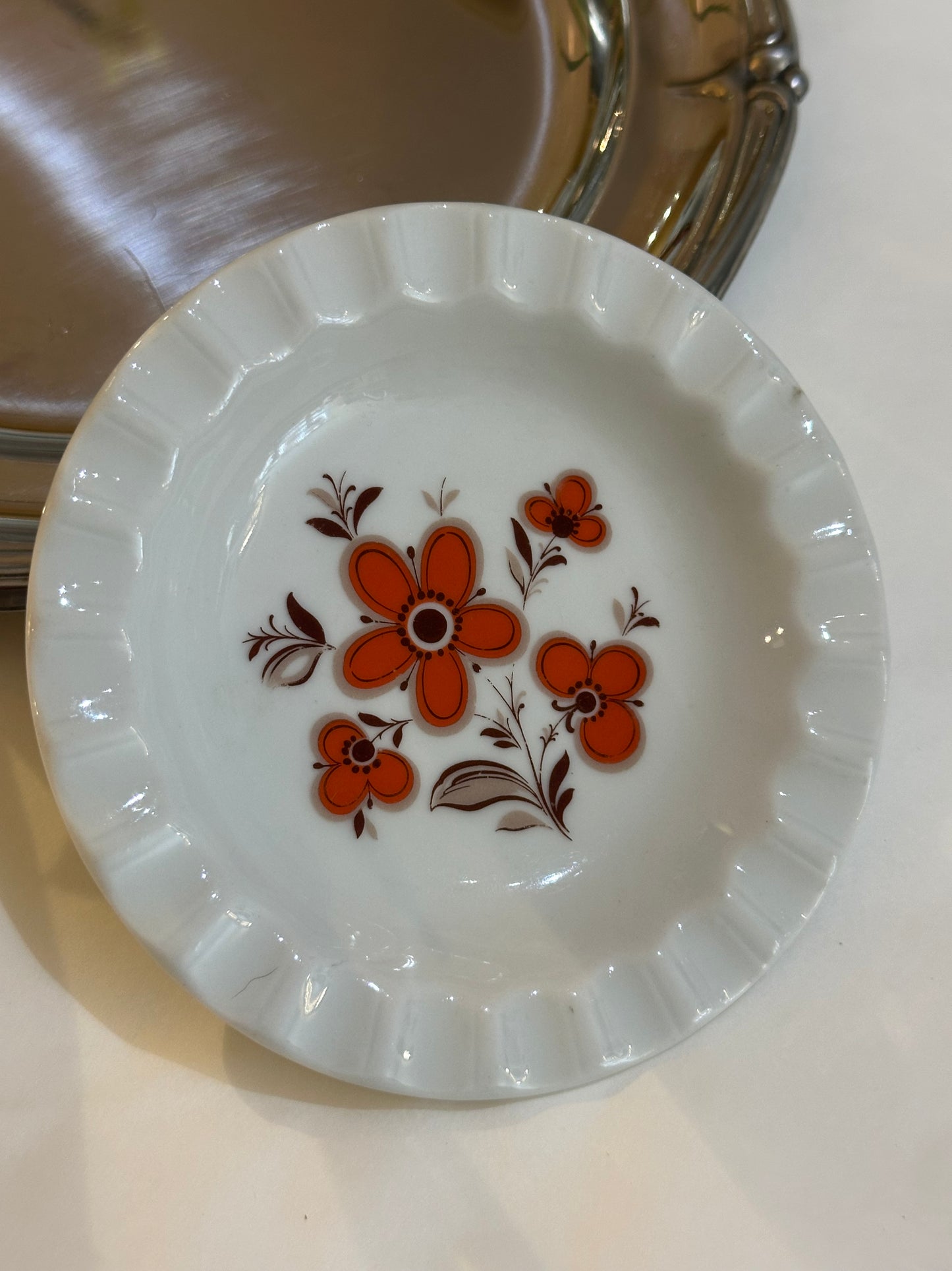 Vintage small Flower Dish – Orange Bloom (Bavaria) - Ruby Conceptstore 
