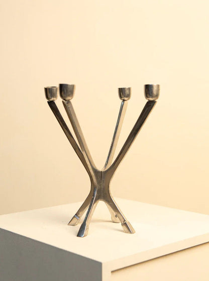 Vintage Space Age Aluminium Kandelaar | Modulair Design | Jaren 70