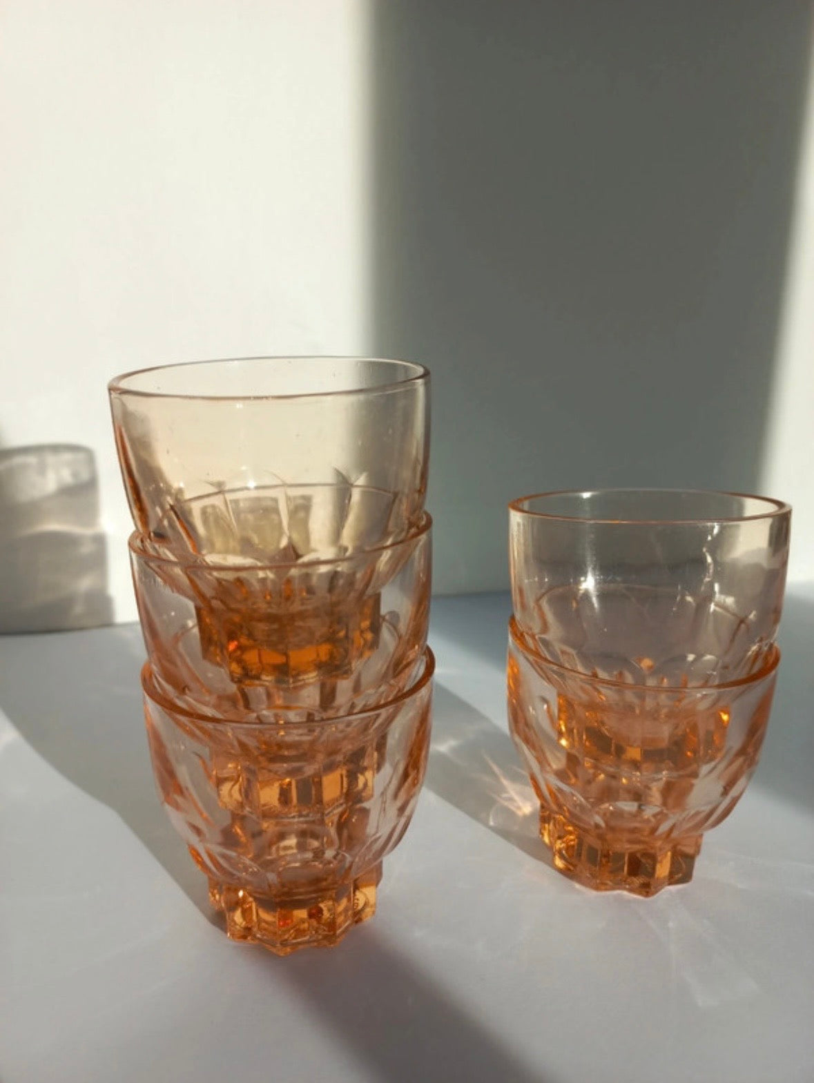 Vintage roze shotglaasjes – set van 6 - Ruby Conceptstore 