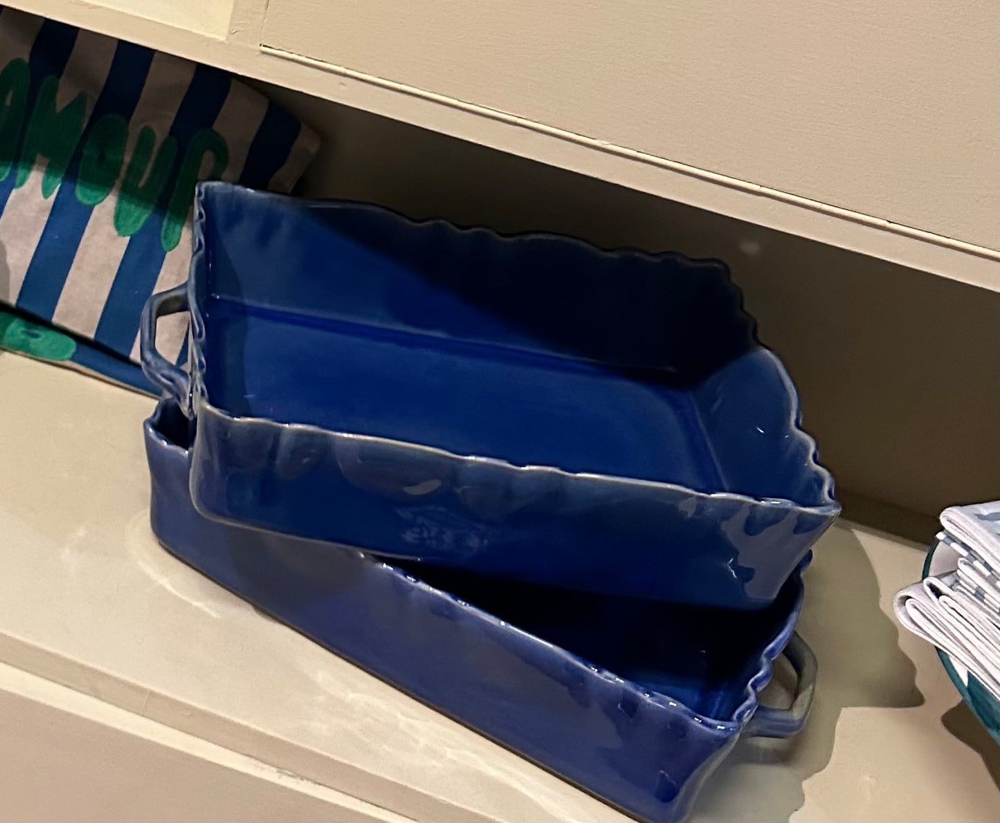 Ovenschaal blauw 32x22cm