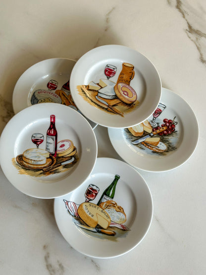 Vintage Franse Kaasbordjes Set van 5 | Fromage Borden - Ruby Conceptstore 