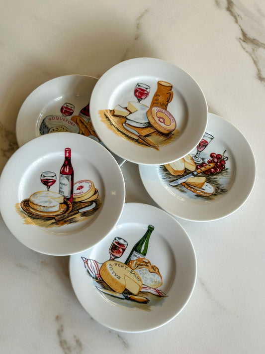 Vintage Franse Kaasbordjes Set van 5 | Fromage Borden - Ruby Conceptstore 