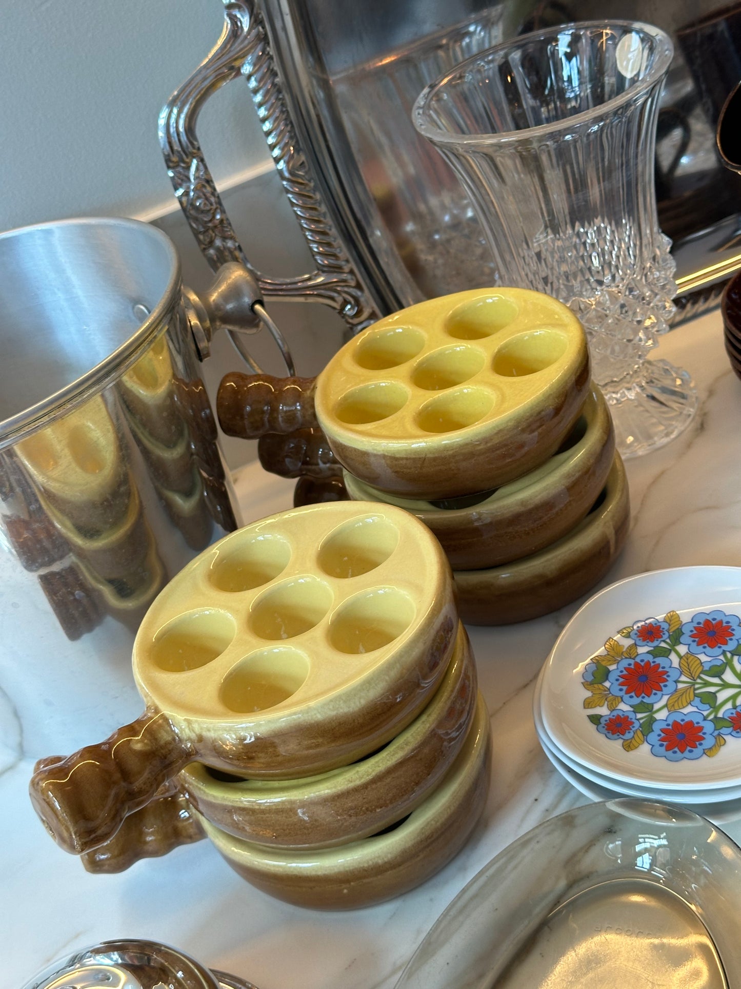 Vintage escargot schaaltjes – keramiek – Made in France (set van 2) - Ruby Conceptstore 