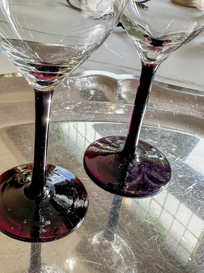 Vintage Luminarc Amethyst Wijnglazen – Set van 2 - Ruby Conceptstore 