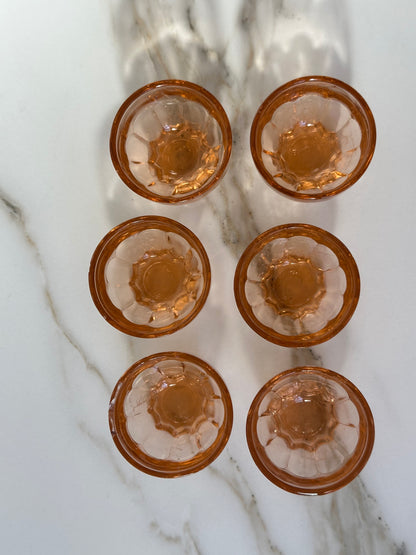 Vintage amber shotglaasjes – set van 6 - Ruby Conceptstore 