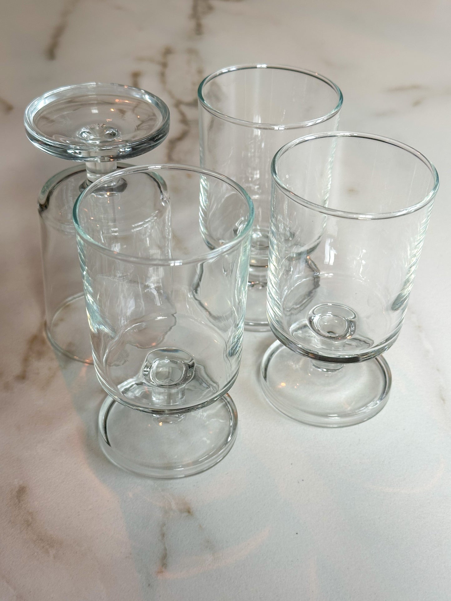 Vintage Transparante Glazen Set van 4 | Retro Design Drinkglazen - Ruby Conceptstore 