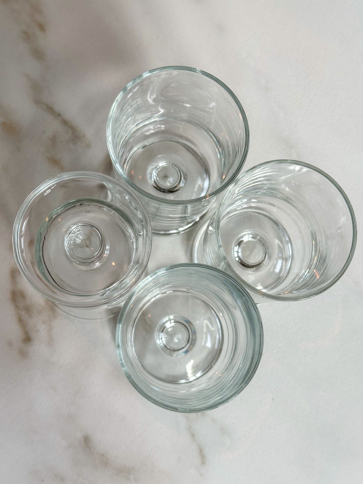 Vintage Transparante Glazen Set van 4 | Retro Design Drinkglazen - Ruby Conceptstore 