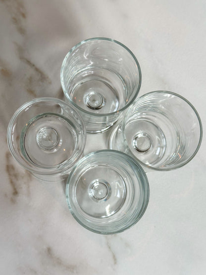 Vintage Transparante Glazen Set van 4 | Retro Design Drinkglazen - Ruby Conceptstore 