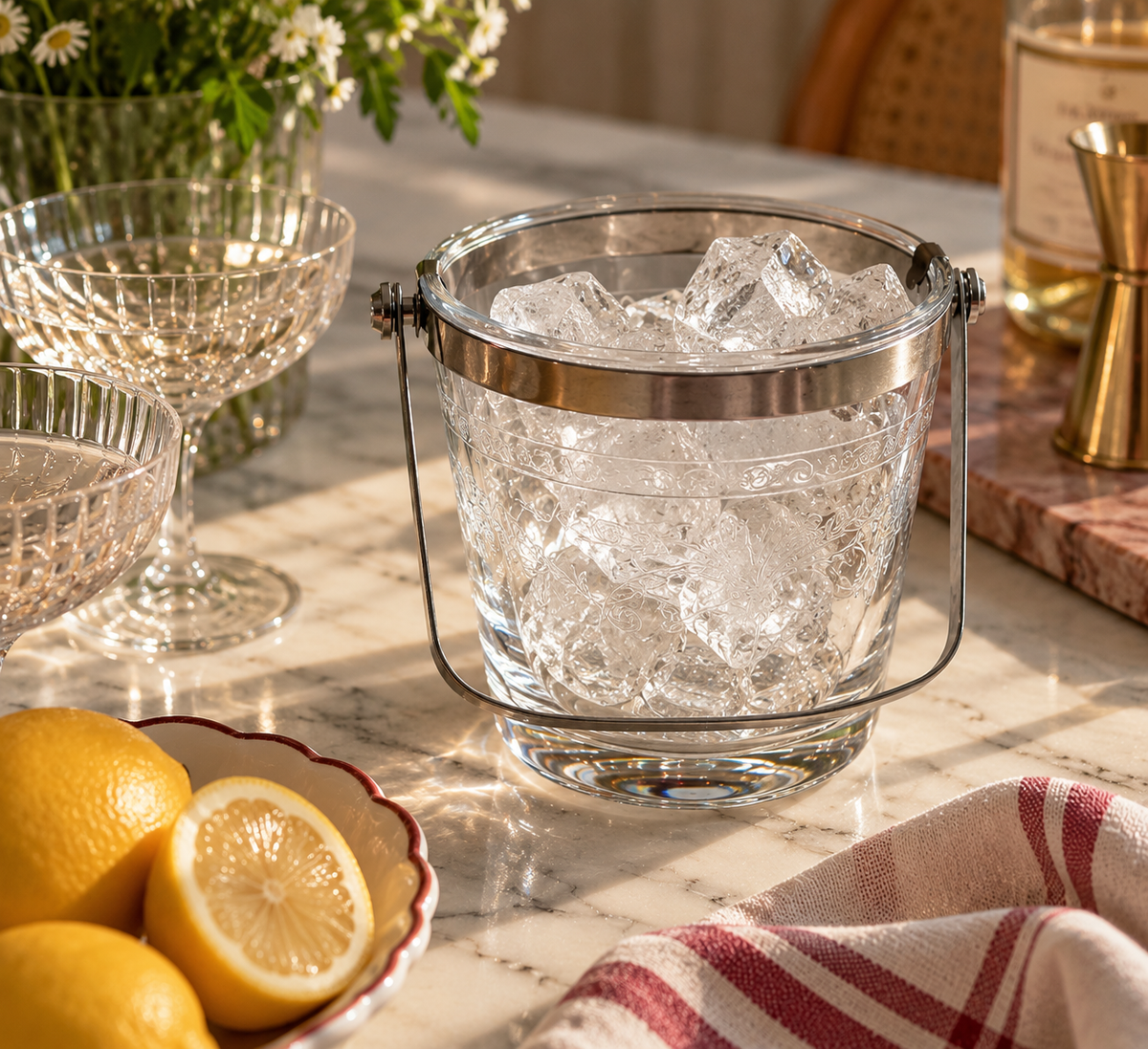 Vintage Cristal d’Arques ijsemmer glas