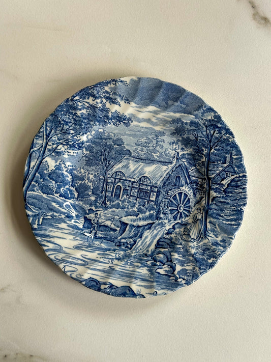 Vintage Alfred Meakin The Mill Bordje | Engels Blauw Wit Wandbord Staffordshire - Ruby Conceptstore 