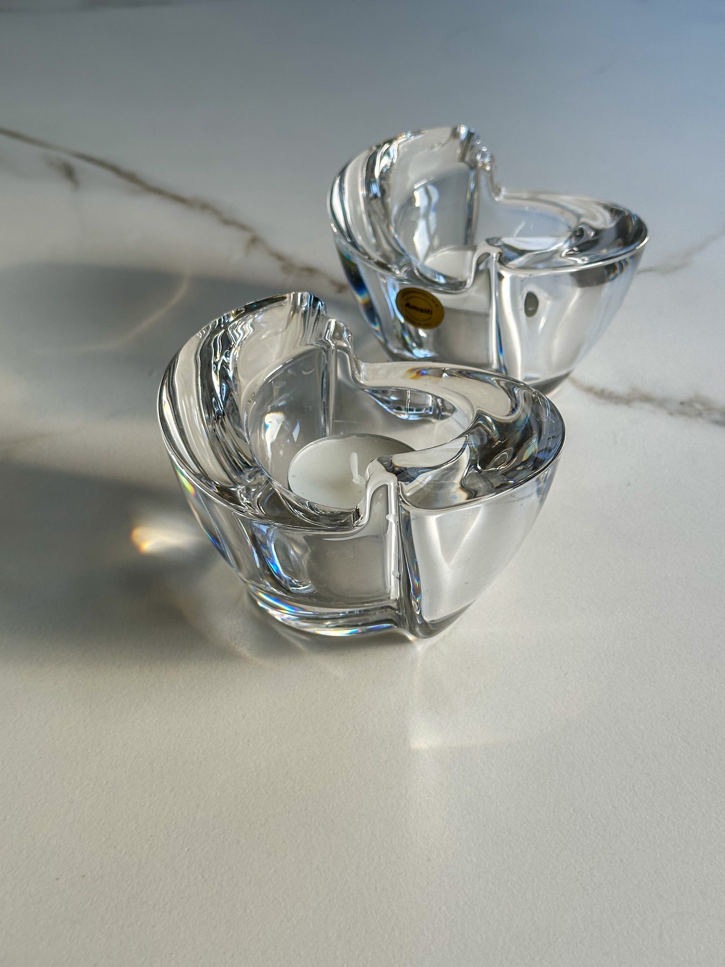 Vintage kristallen waxinelichthouder Amalfi – 24% loodkristal – Italië - Ruby Conceptstore 