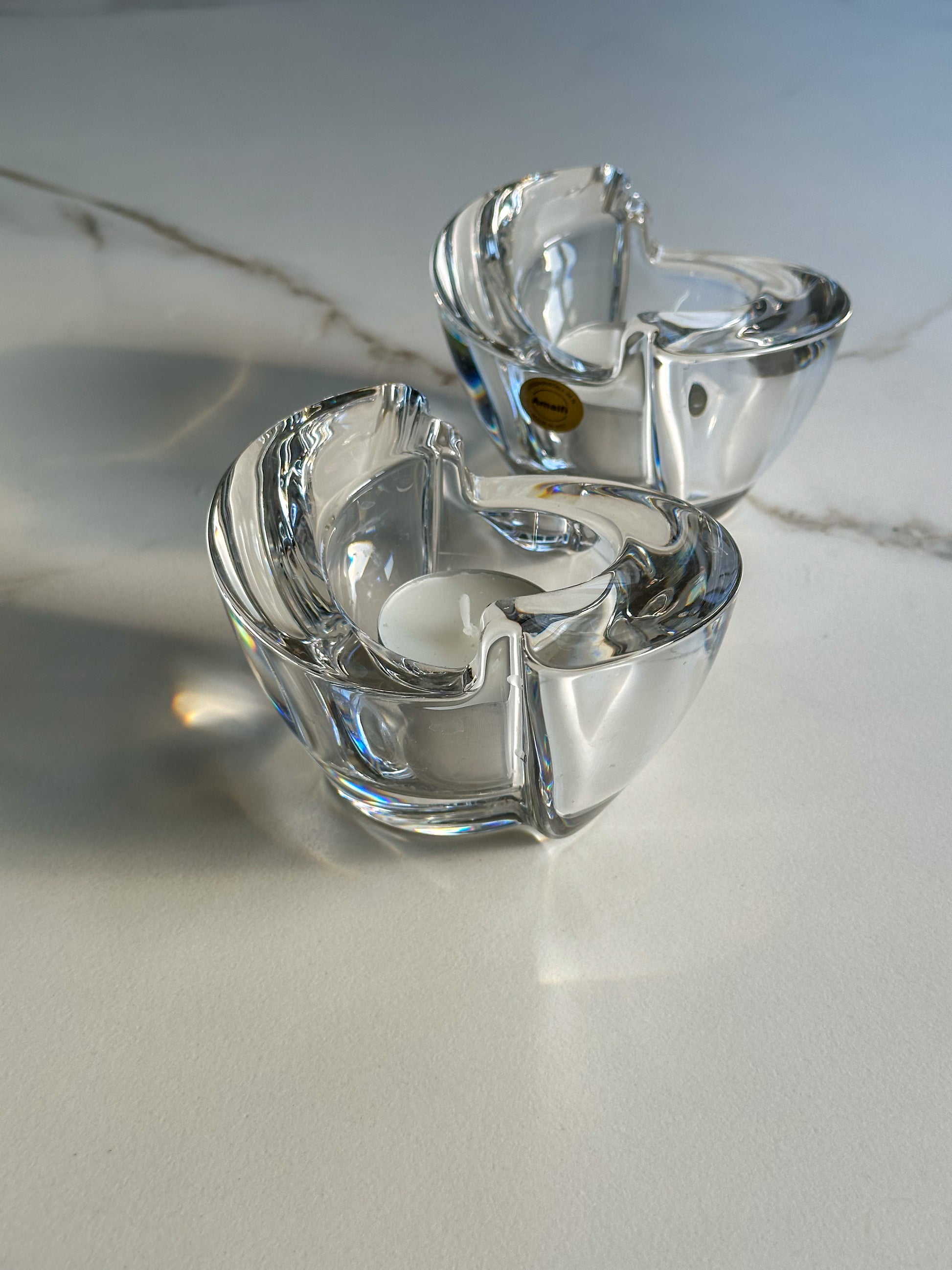 Vintage kristallen waxinelichthouder Amalfi – 24% loodkristal – Italië - Ruby Conceptstore 