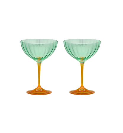 Anna + Nina - Jazzy Arancia Optic Champagne Glass Set of 2 - Ruby Conceptstore 