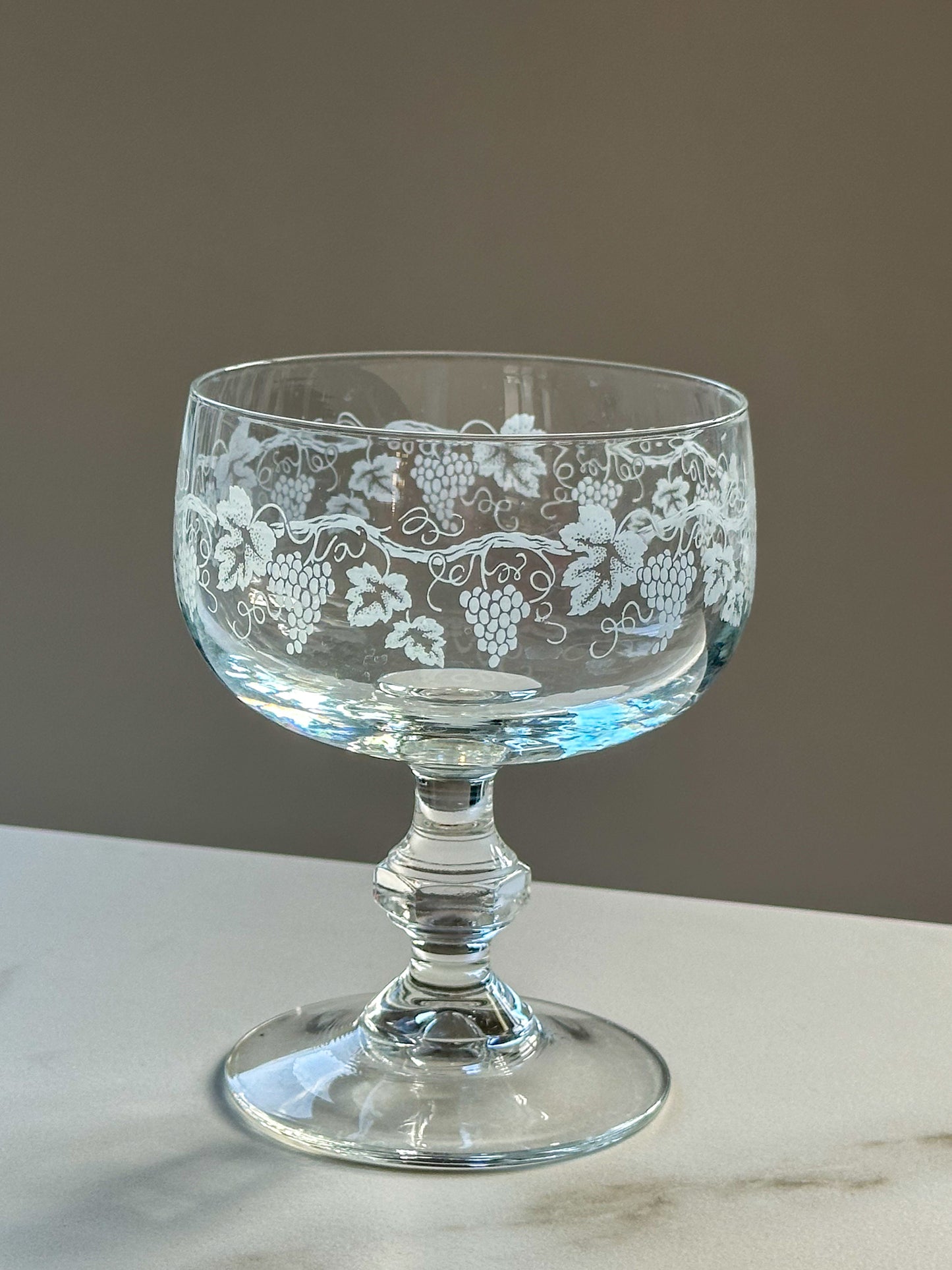 Set van 3 vintage cocktailglazen met druivenprint – Franse bistro stijl - Ruby Conceptstore 