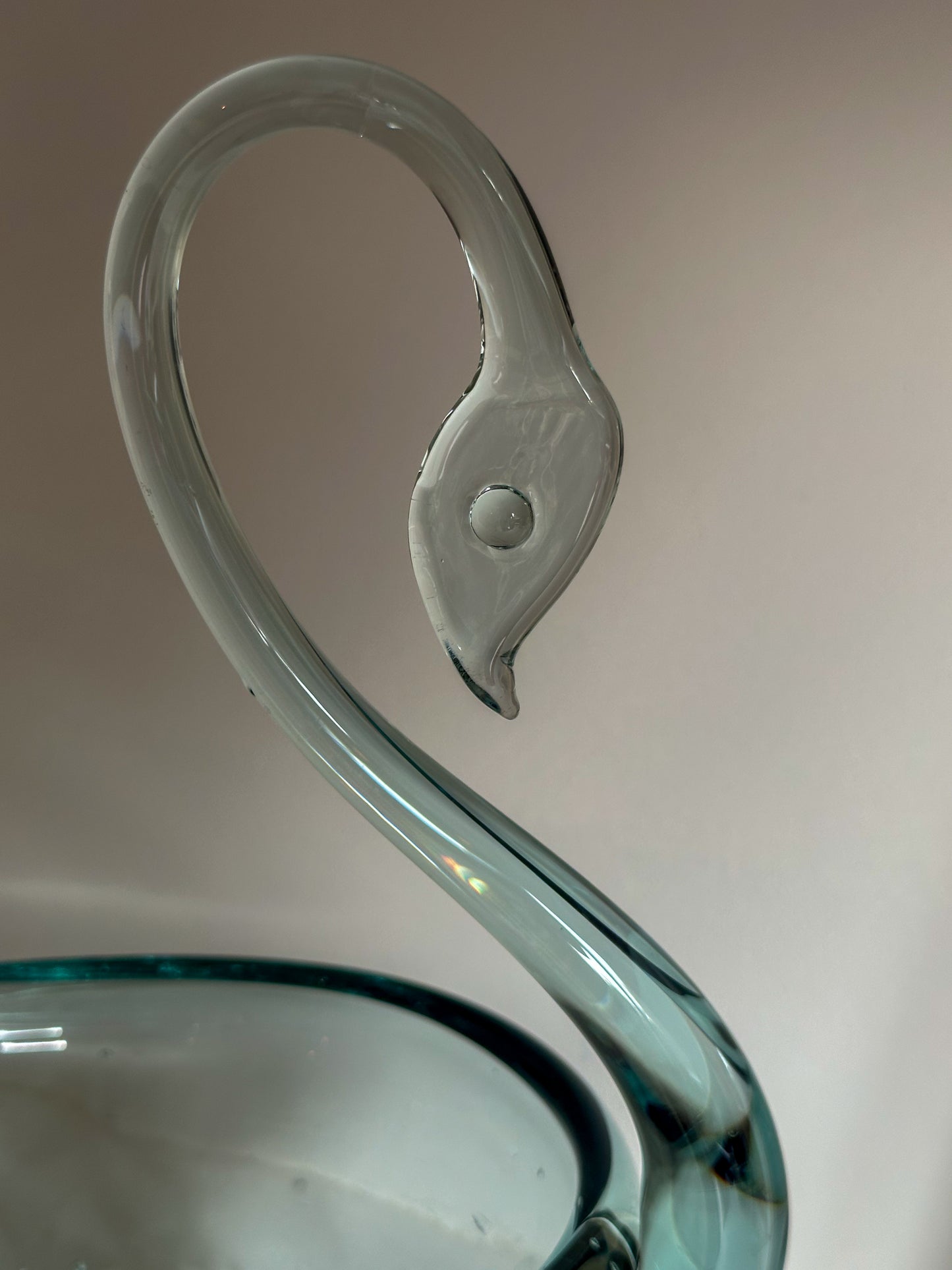 Vintage Murano-Stijl Glazen Zwaanschaal – Sea Green - Ruby Conceptstore 