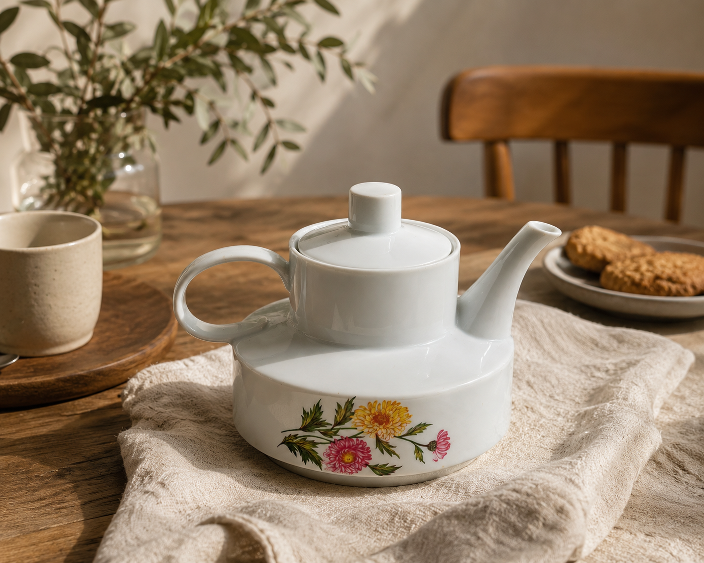 Vintage Winterling Theepot met Bloemen – West Germany Porselein - Ruby Conceptstore 