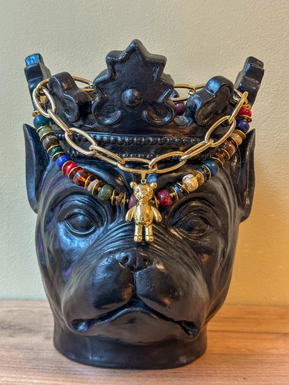 Ketting grote kralen kleurmix