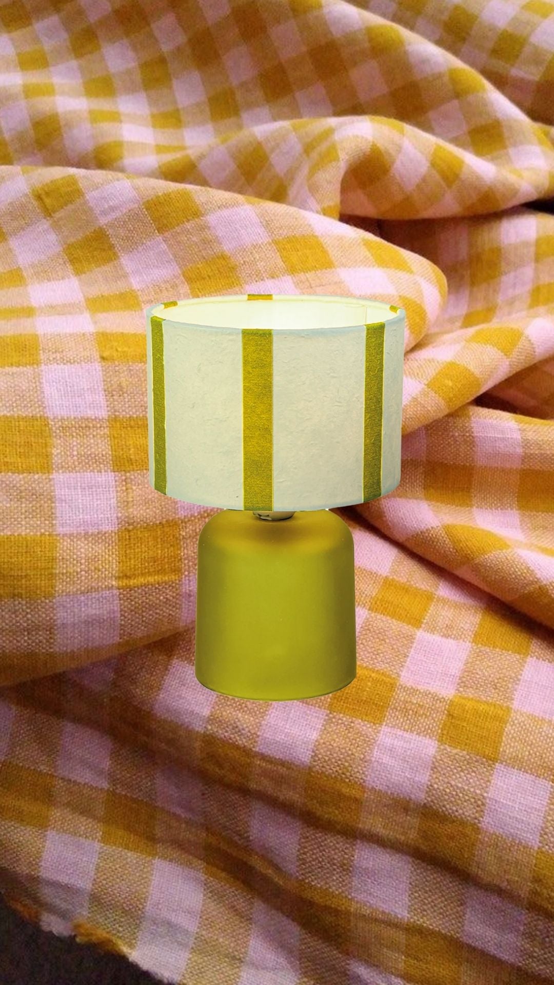 Tafellamp op batterij met gele streep