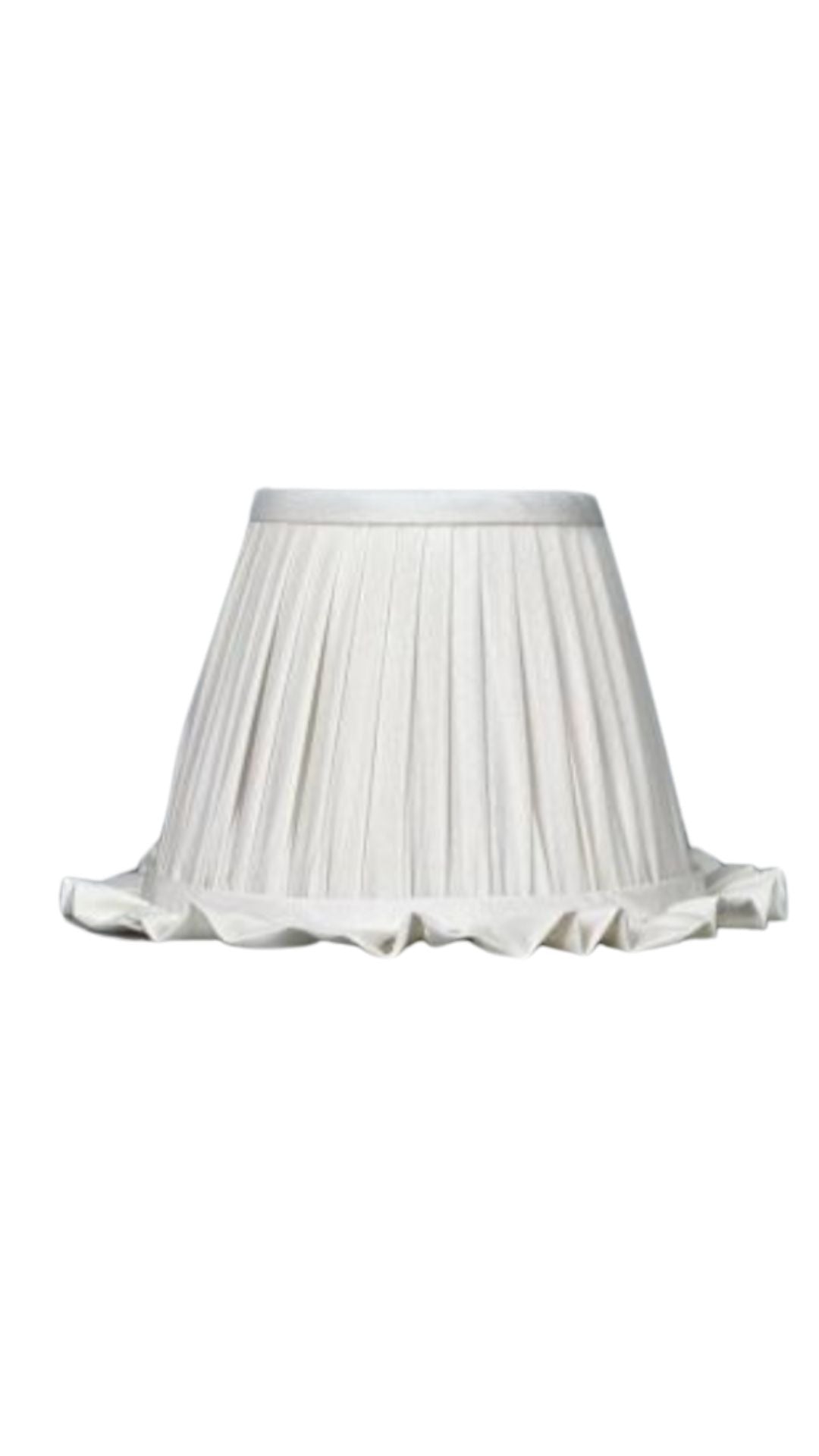 Odette – Witte lampenkap met rucherand (los verkrijgbaar)